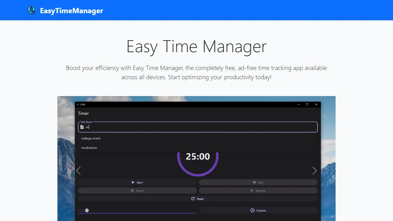 easytimemanager.com - Time Management Methods and Techniques screenshot