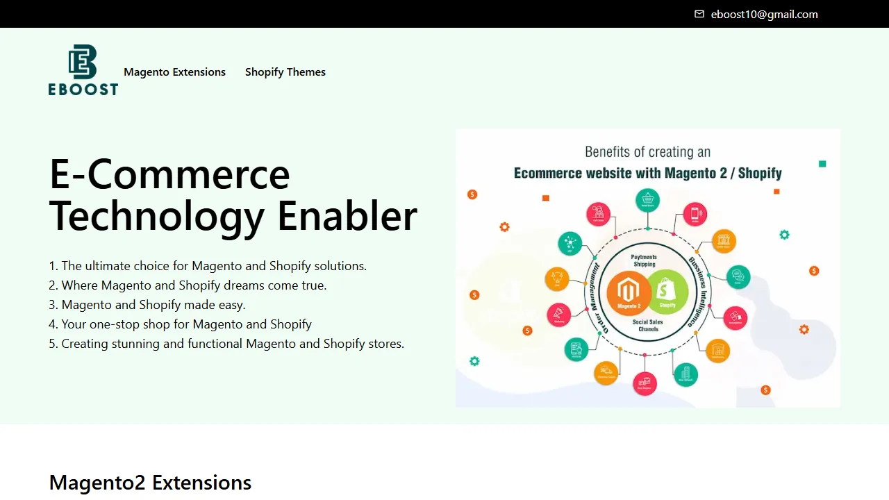 eboosttech.net - Magento and Shopify Theme Experts screenshot