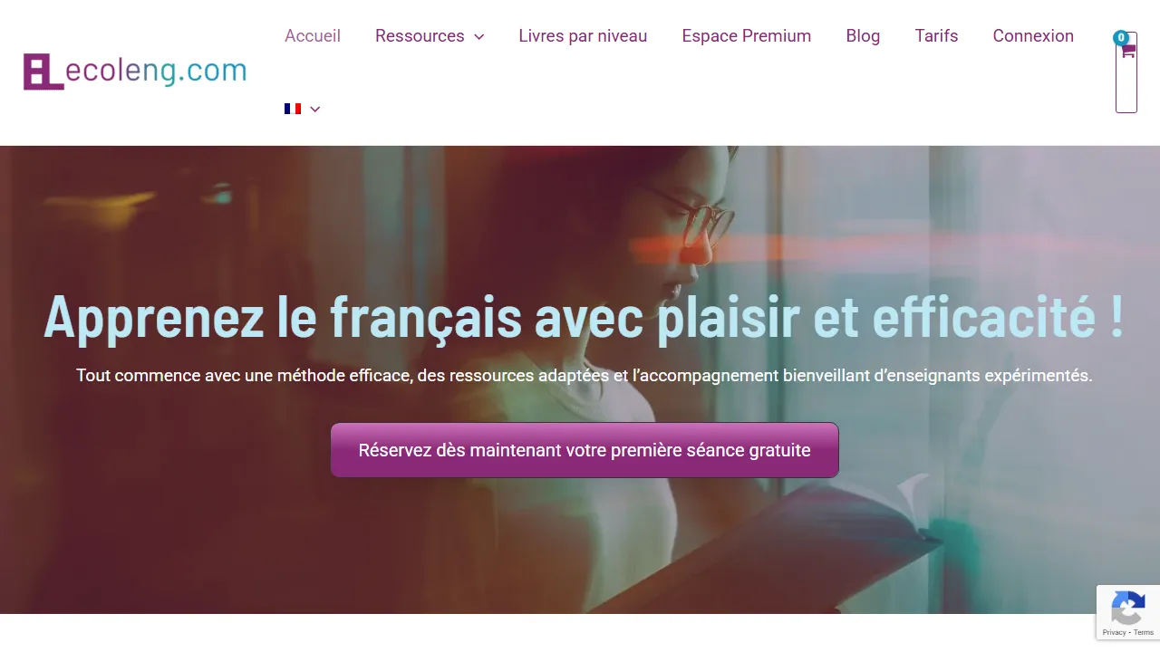 ecoleng.com - French Language Learning Platform Online screenshot