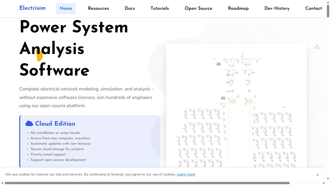 electrisim.com - Open Source Power System Simulation Software screenshot