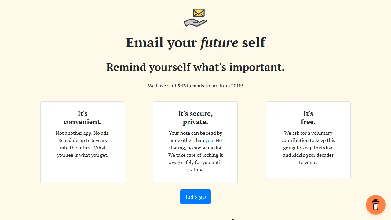 emailyourfutureself.com - Outlook Email Scheduler for Scheduled Emails screenshot