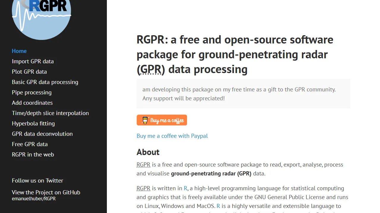 emanuelhuber.github.io - Open Source Geophysical Data Processing Software screenshot