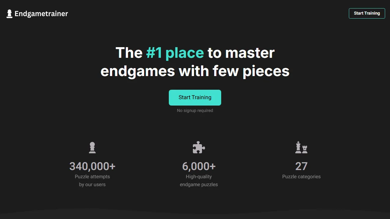 endgametrainer.com - Free Chess Training and Lessons Online screenshot
