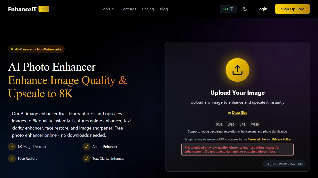enhanceit.pro - AI Photo Enhancer For Image Upscale screenshot