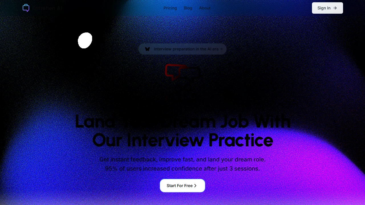 entretien-ai.com - Free Interview Practice to Land Your Dream Job screenshot