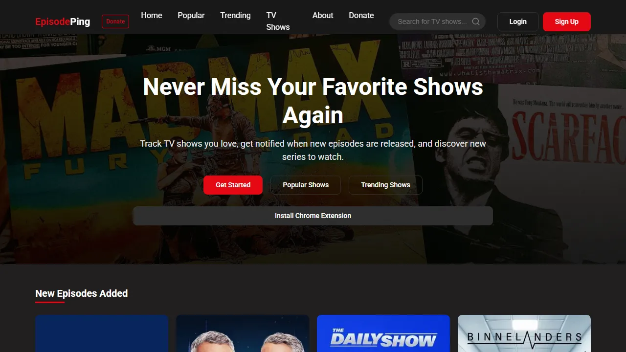 episodeping.com - TV Show Tracker to Track Series TV screenshot