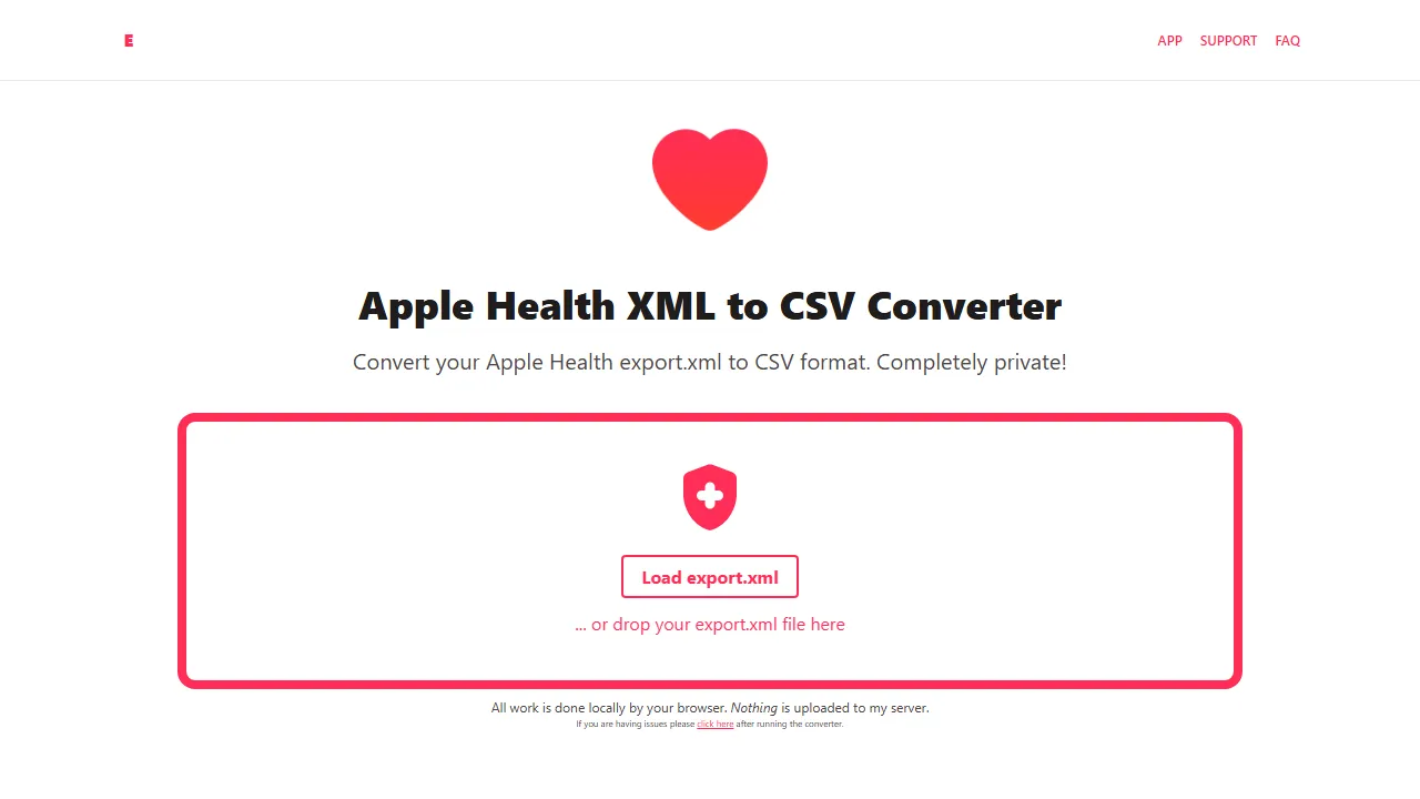 ericwolter.com - Apple Health Data Exporting Tool screenshot