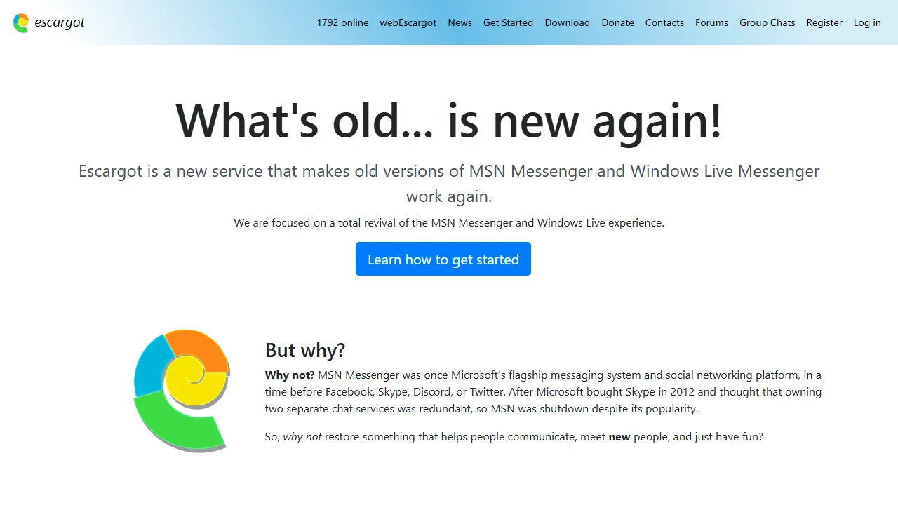 escargot.chat - Nostalgic Instant Messaging Client Project screenshot