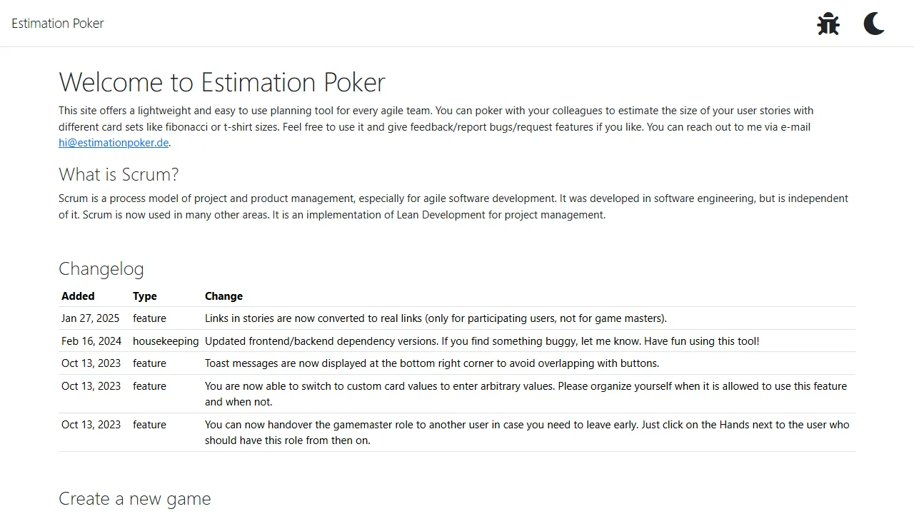 estimationpoker.de - Free Online Salary and Agile Tools screenshot