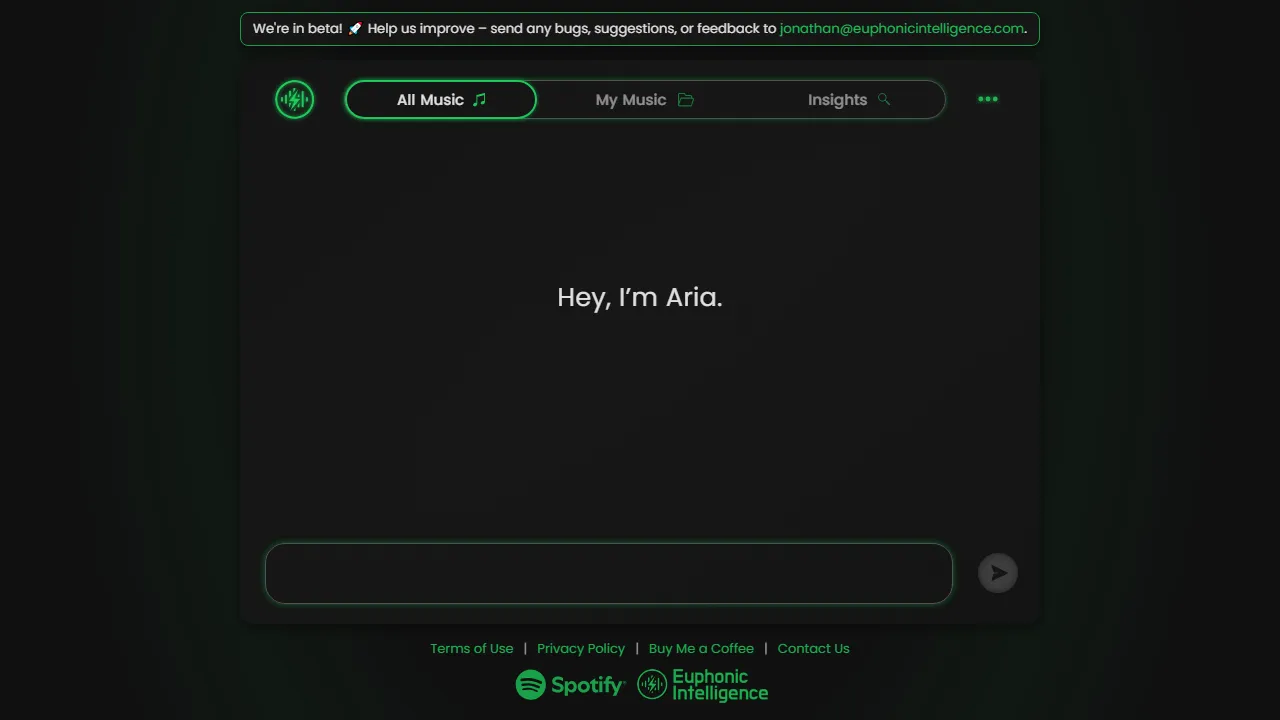 euphonicintelligence.com - AI Powered Music Exploration Tool screenshot