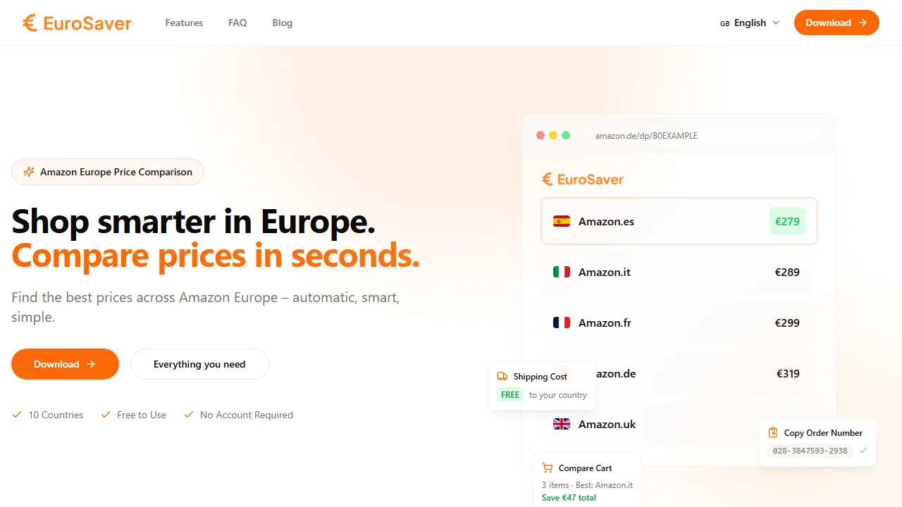 eurosaver.net - Free Chrome Extension from Chrome Web Store screenshot