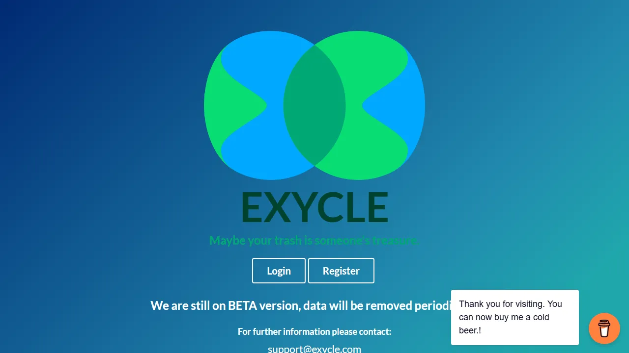 exycle.com - Ecological Apps For Keeping A Clean Environment screenshot