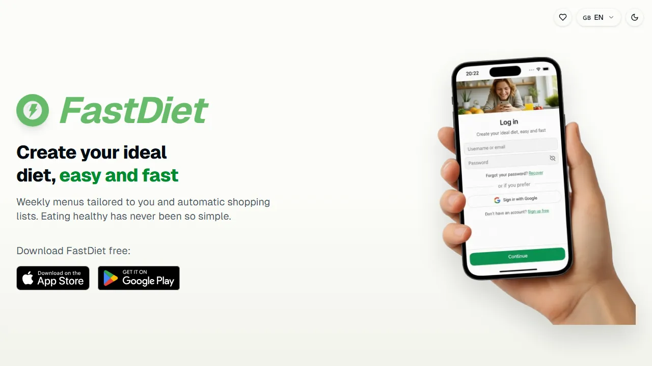 fastdiet.app - Healthy Food Planner App to Lose Weight screenshot
