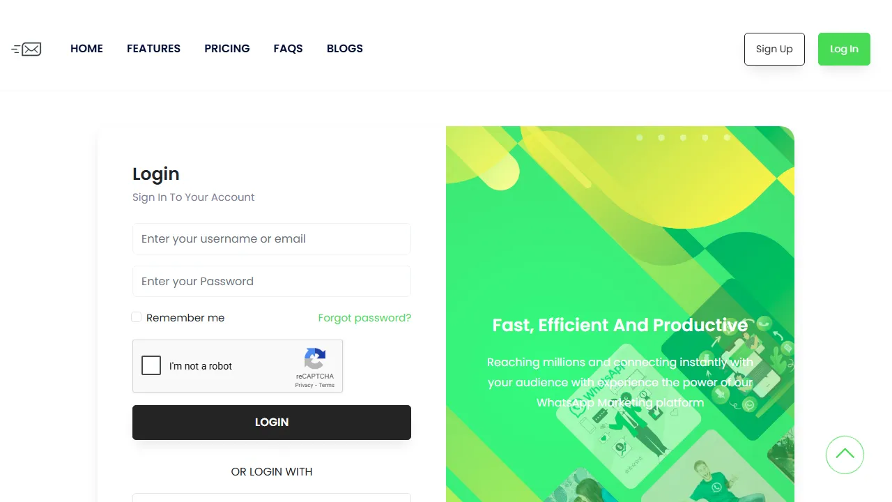 fastwasms.in - Bulk WhatsApp Marketing Platform for Advertising screenshot