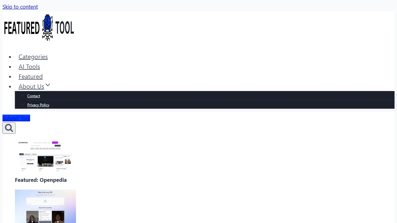 featuredaitool.com - AI Tools Directory - Find the Perfect AI screenshot