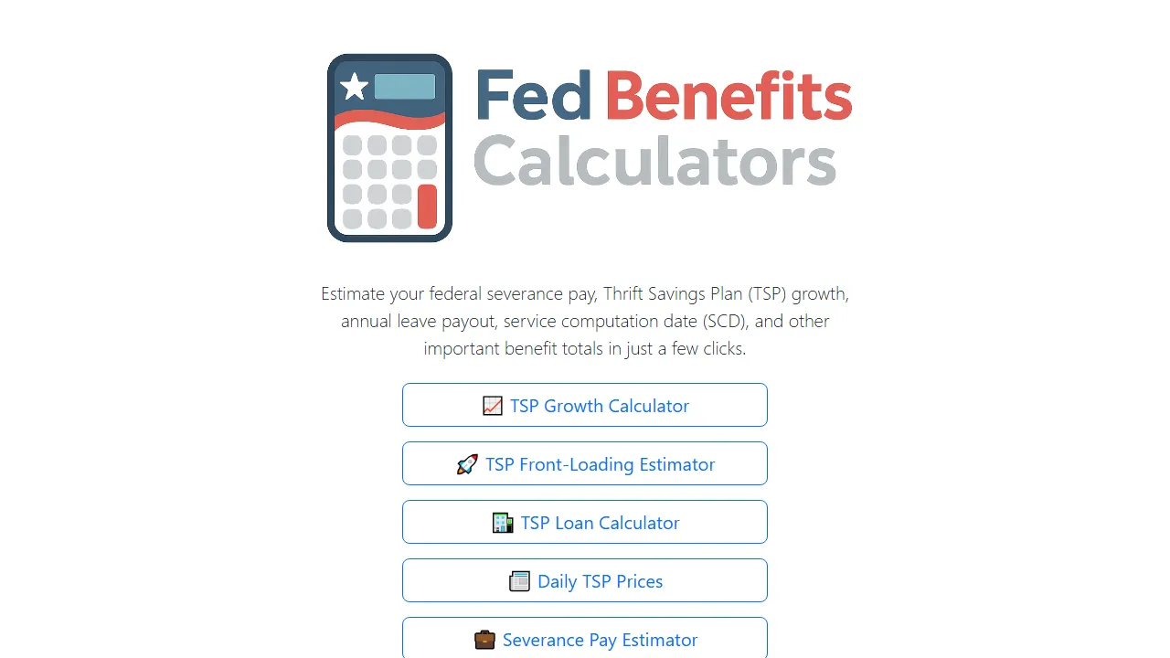 fedbenefits.app - FERS Retirement Calculator Online screenshot
