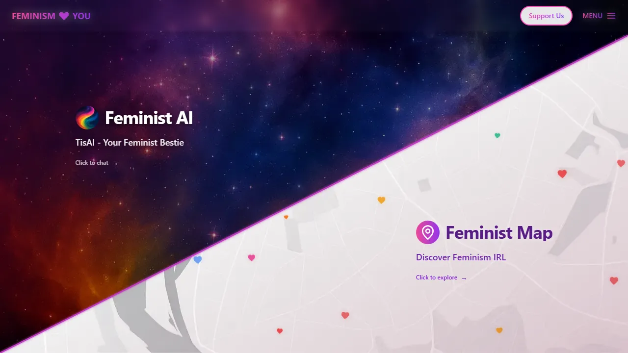 feminismlovesyou.com - AI Companion for Feminist Community Support screenshot