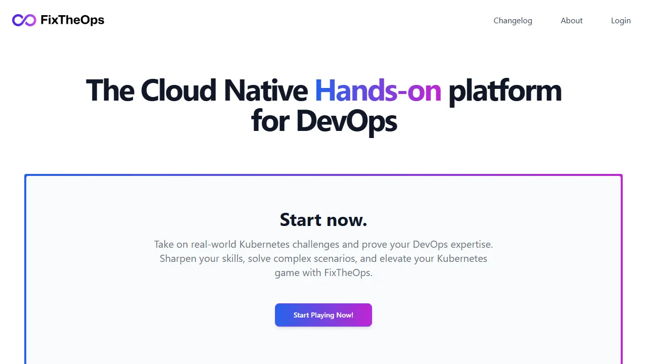 fixtheops.dev - DevOps Challenge Platform Using Kubernetes screenshot