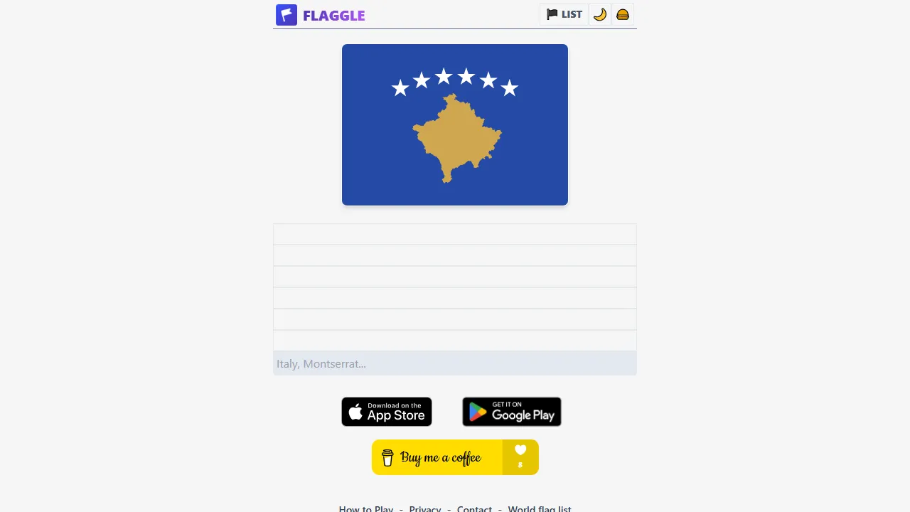 flaggle.app - Word Guessing Game Variant to Guess Flags screenshot