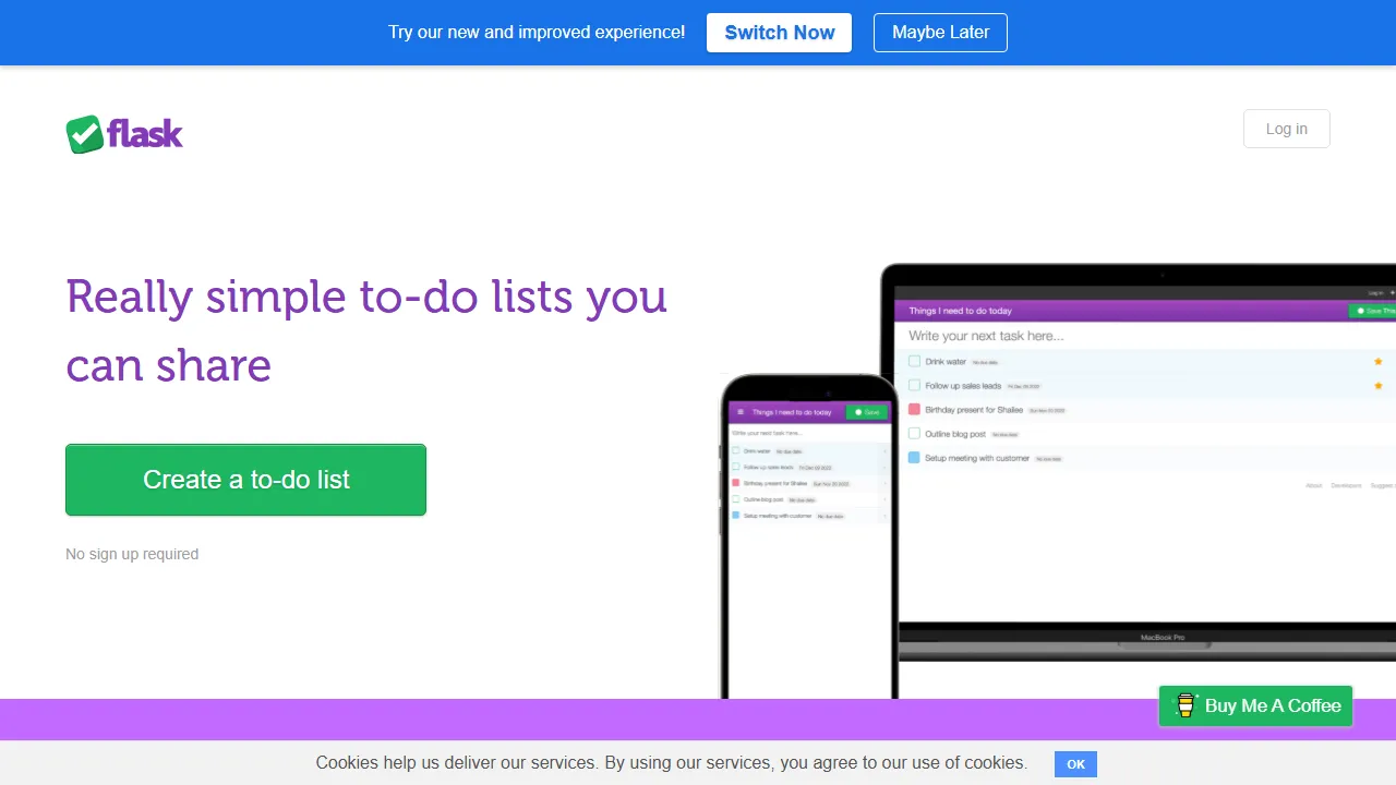 flask.io - Simple To Do List You Can Share Online screenshot