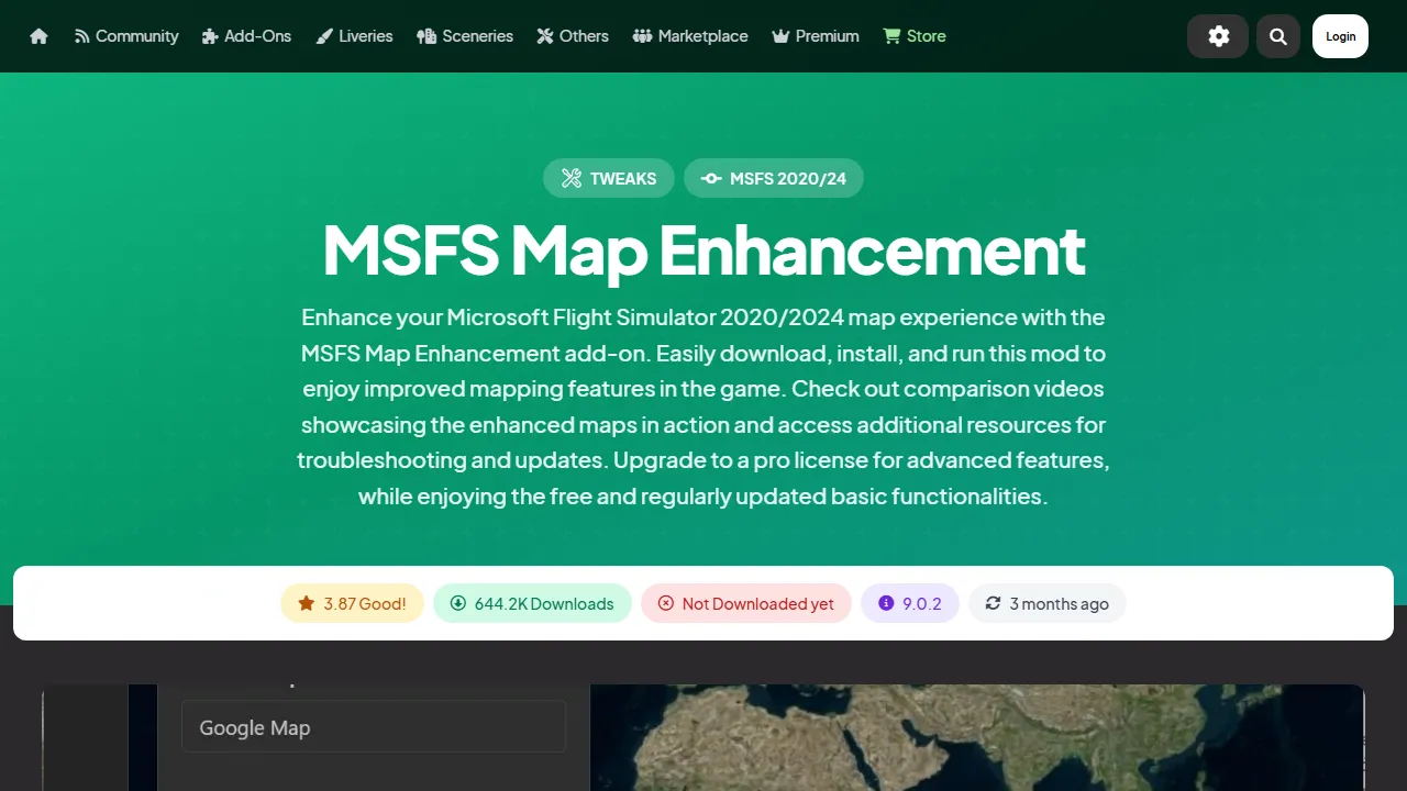 flightsim.to - MSFS Addons for Enhanced Map Experience screenshot