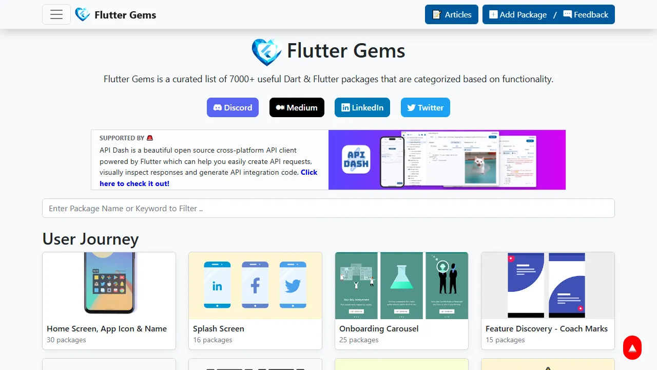 fluttergems.dev - Support Open Source Flutter Packages screenshot