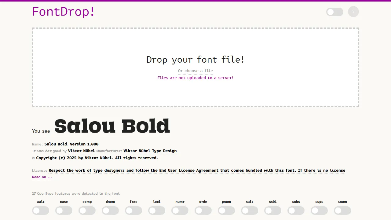 fontdrop.info - Free PDF Font Analyzer Online Tool screenshot