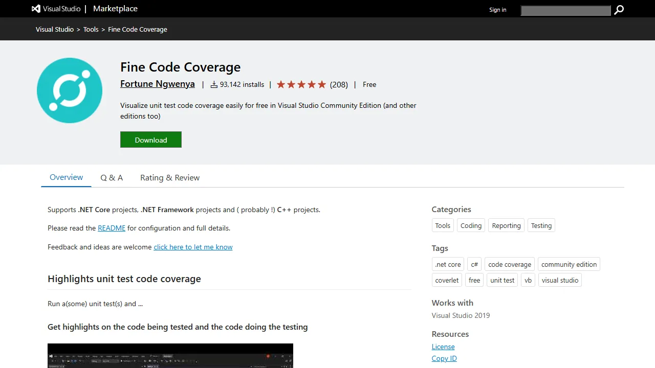 FortuneN - Code Coverage Tool - Buy Me Coffee screenshot