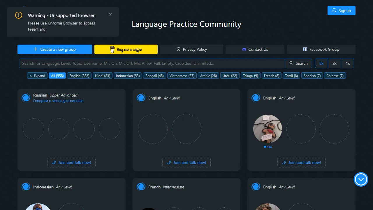 free4talk.com - Online Language Learning Community screenshot