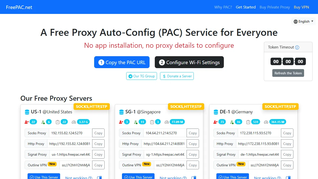 freepac.net - Free VPN Service to Protect Your Browsing screenshot