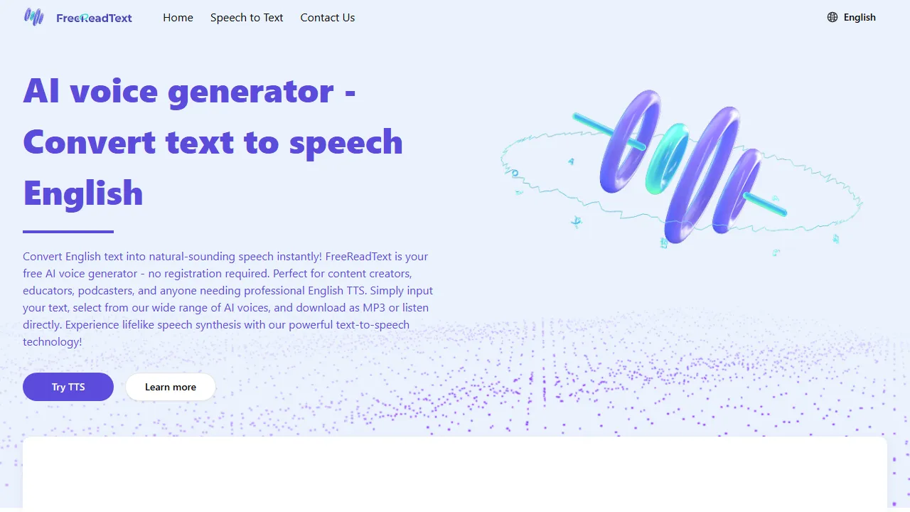freereadtext.com - Free Online Text to Speech Tool screenshot