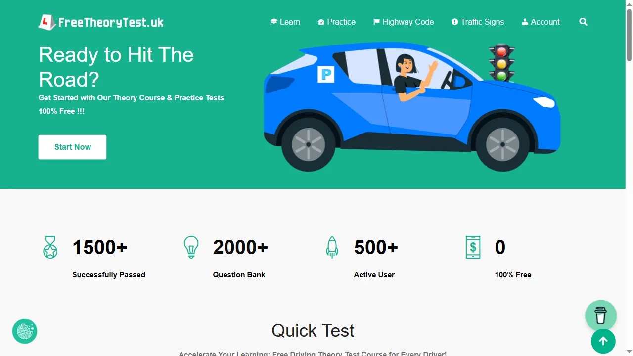 freetheorytest.uk - UK Driving Theory Test Practice and Study screenshot