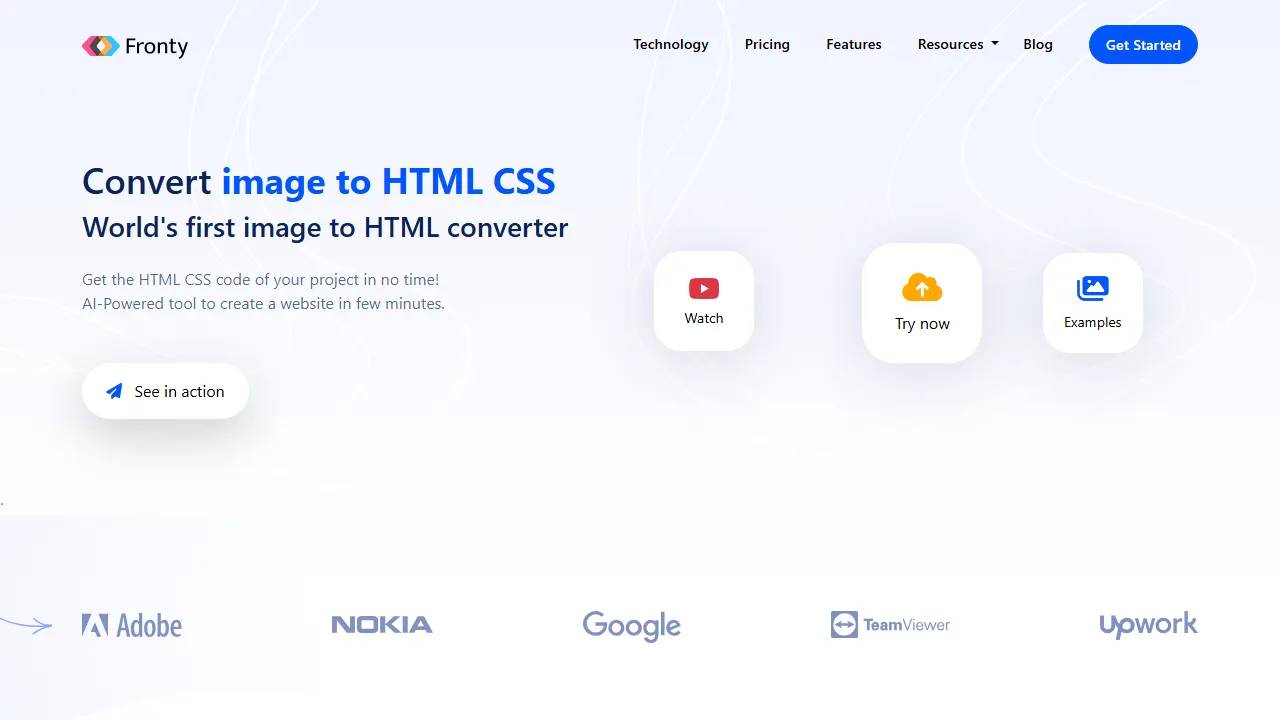 fronty.com - Image to HTML CSS Code Converter Online screenshot