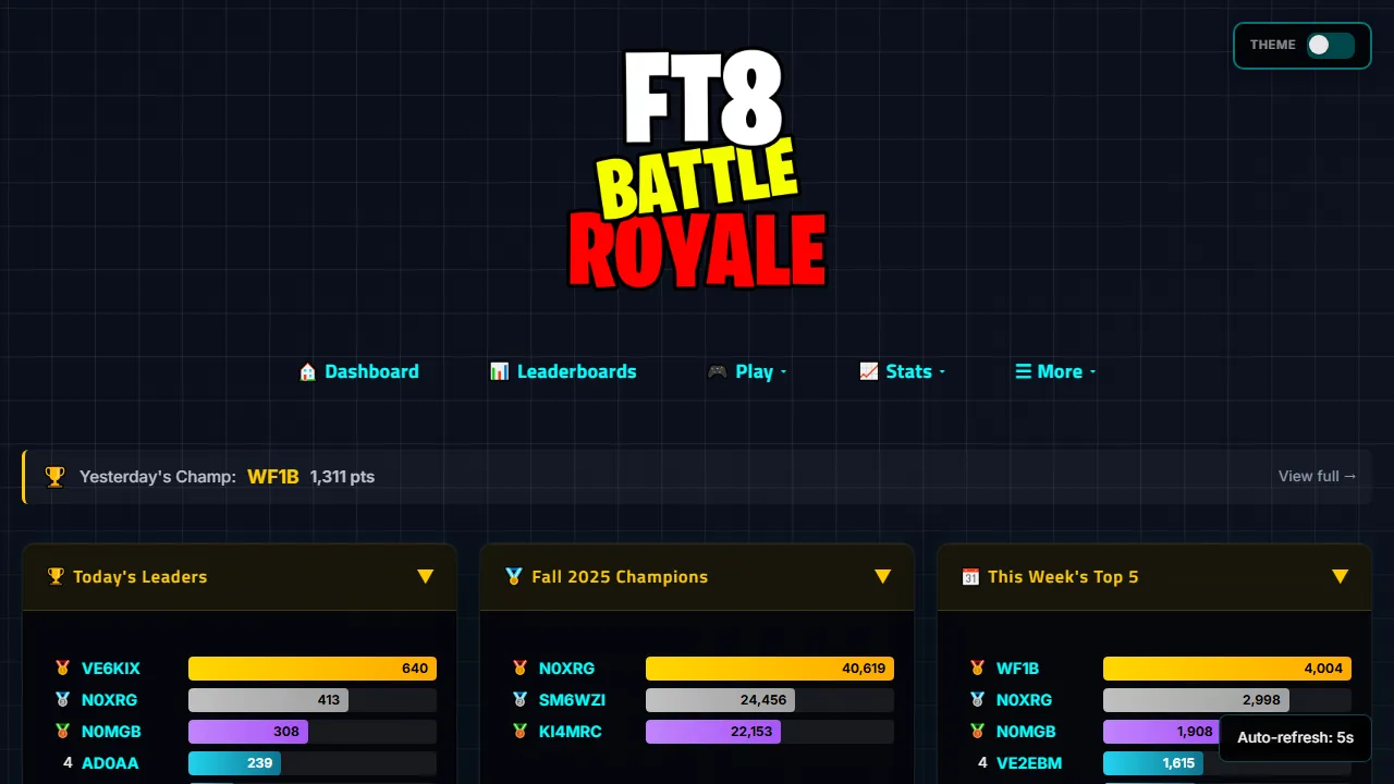 ft8battle.com - Tools and Communities for Radio Operators screenshot