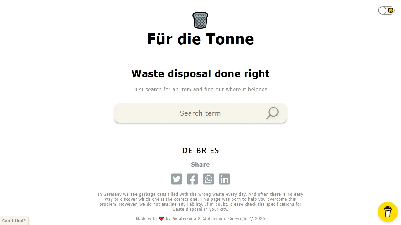 fuer-die-tonne.de - Waste Disposal Guide to Recycle Correctly screenshot