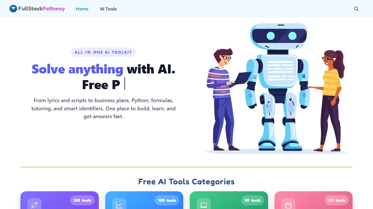 fullstackpathway.com - AI Writing Assistant for Creative Content screenshot