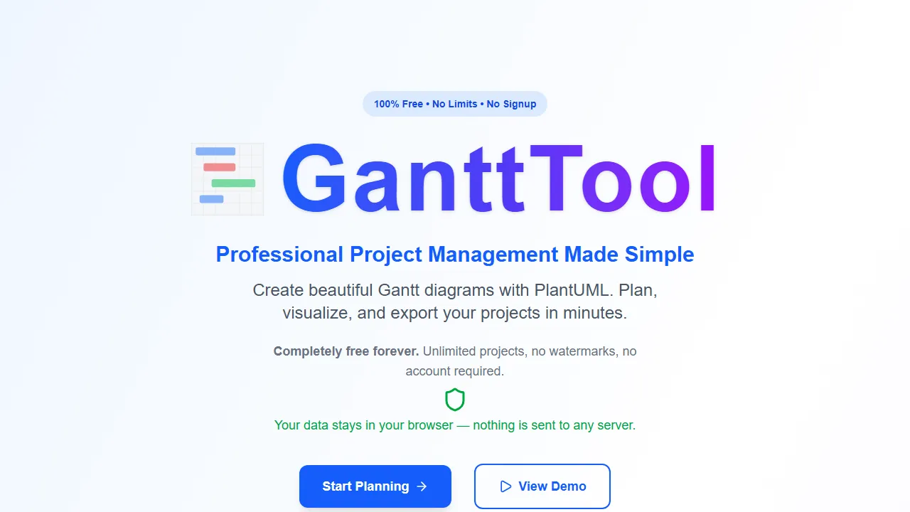gantttool.com - Project Management Tool Experiences Shared screenshot