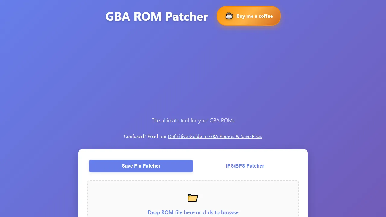 gbarompatcher.com - Drag and Drop ROM Patching Tool screenshot