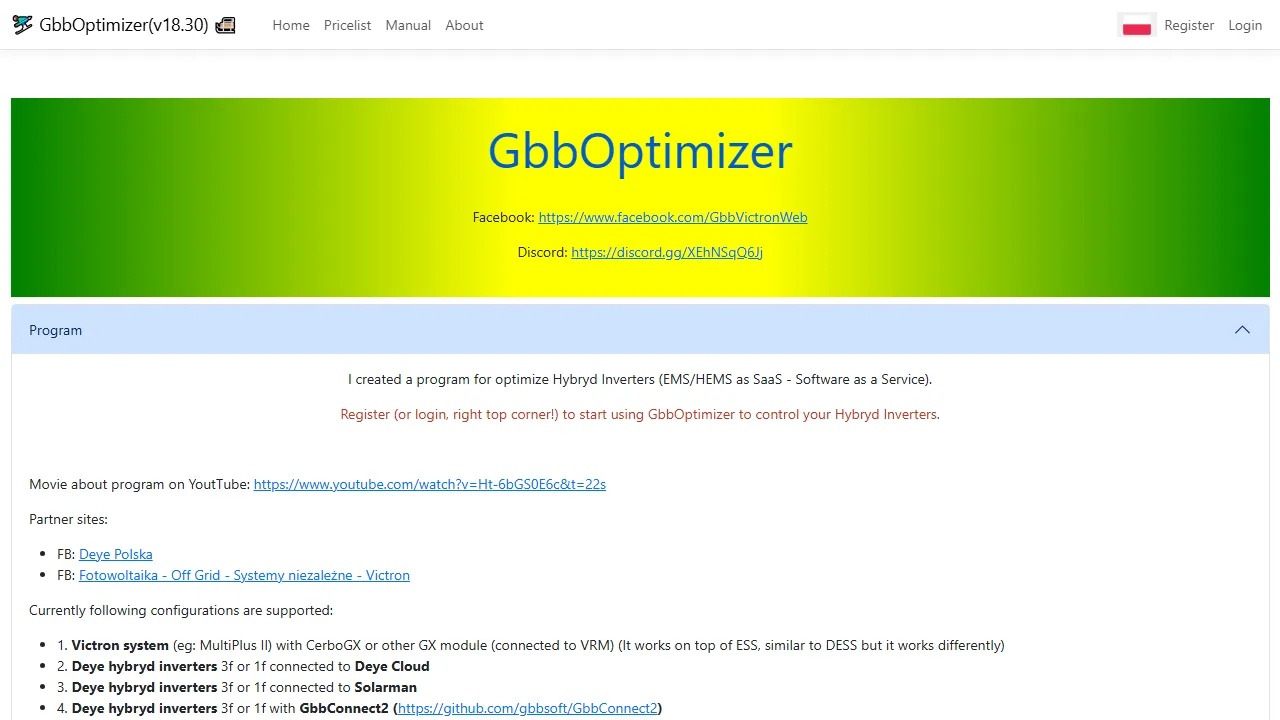 gbboptimizer.gbbsoft.pl - Solar Panel Optimizer Tool Online screenshot