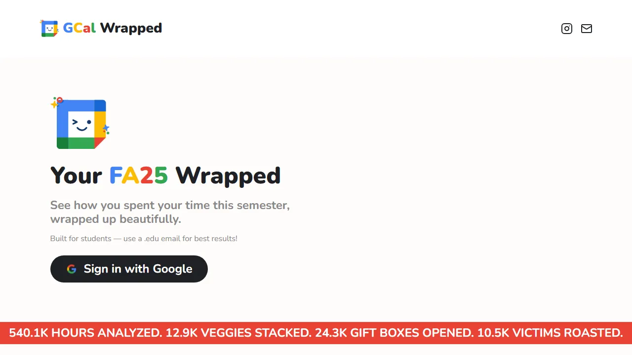 gcalwrapped.com - Calendar Analytics for Google Calendar screenshot
