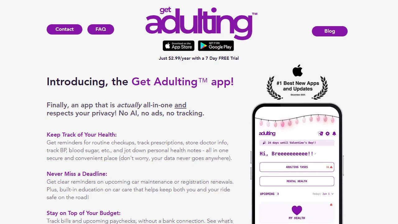 getadulting.com - Affordable Guide to Adulthood App screenshot
