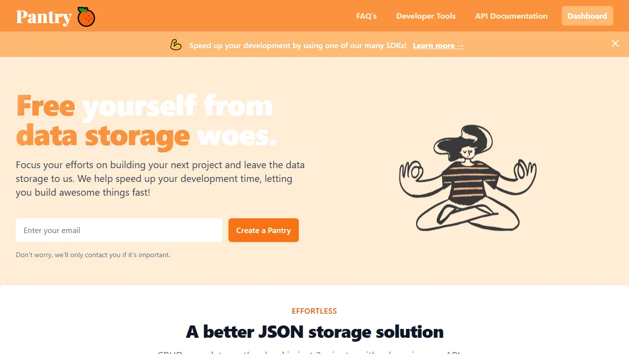 getpantry.cloud - Free Cloud Data Storage Service for Developers screenshot