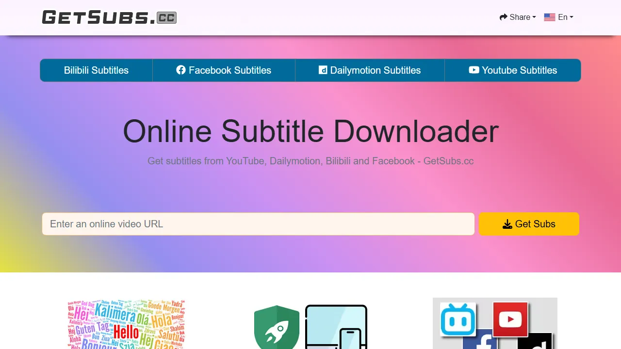 getsubs.cc - Subscene Downloads - Editor Subtitle Movie Sub screenshot