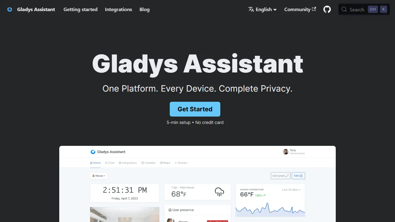 gladysassistant.com - Open Source Privacy Focused Assistant screenshot
