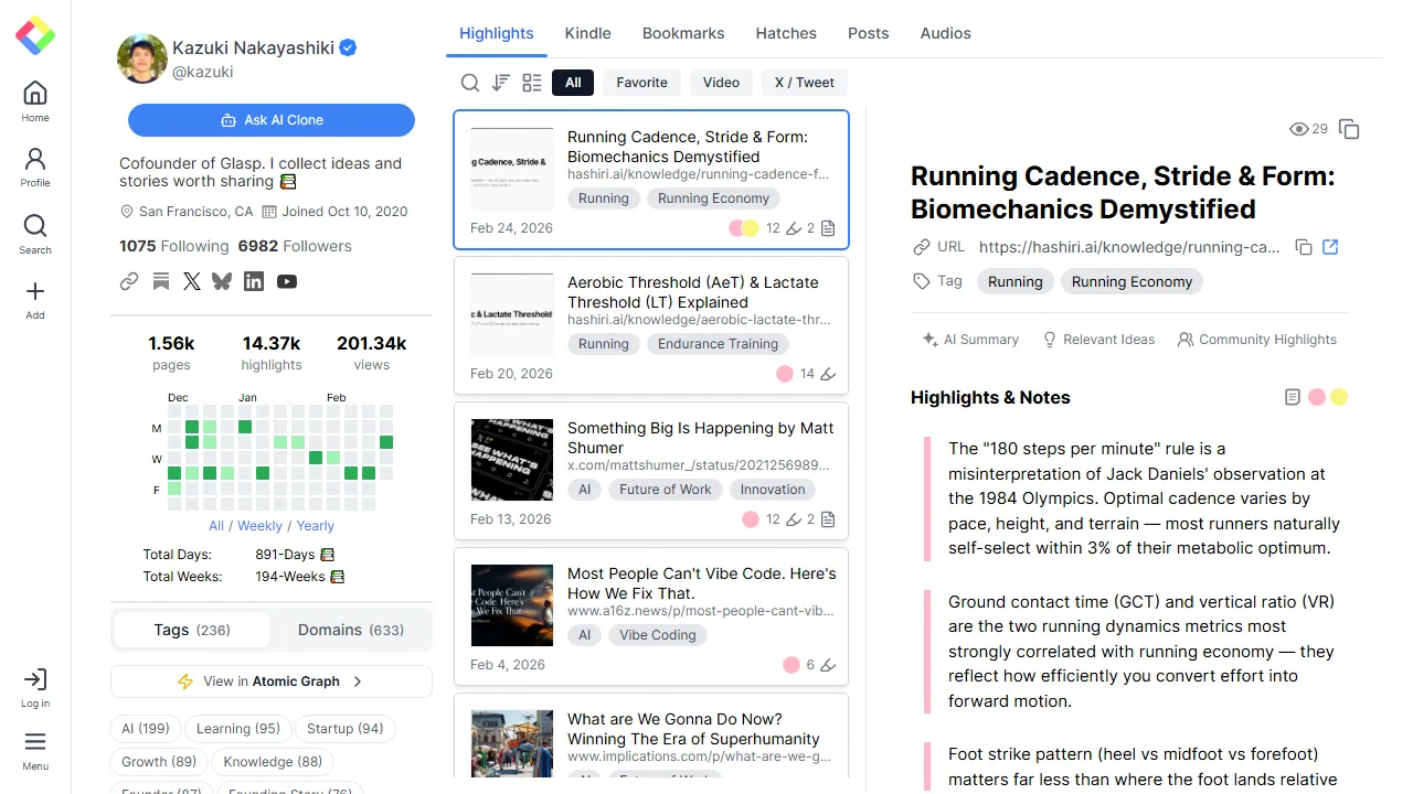 glasp.co - Social Highlighting Tool for Digital Legacies screenshot
