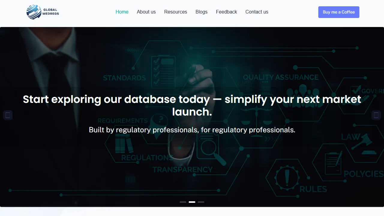 globalmedreg.com - Regulatory Compliance Solution for Medical Device screenshot