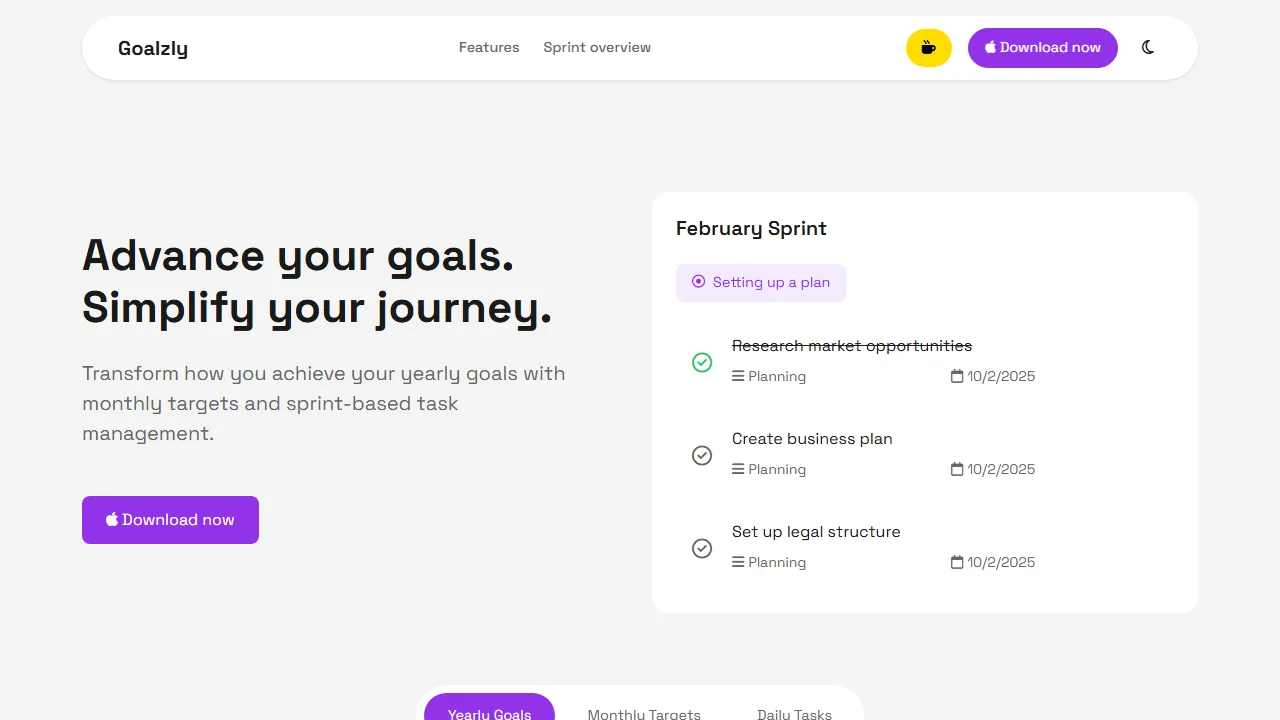 goals-a4946.web.app - Goal Tracking App To Set Goals screenshot