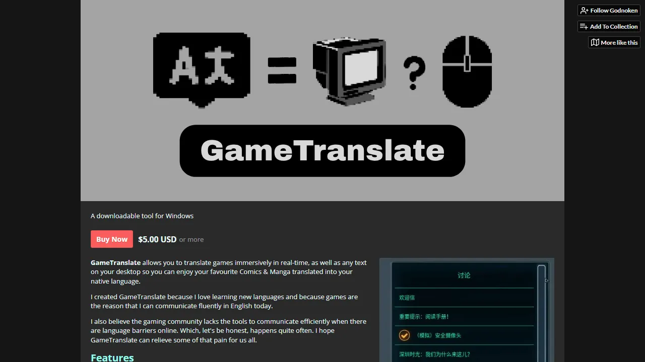 godnoken.itch.io - Real-Time Game Translation Tool screenshot