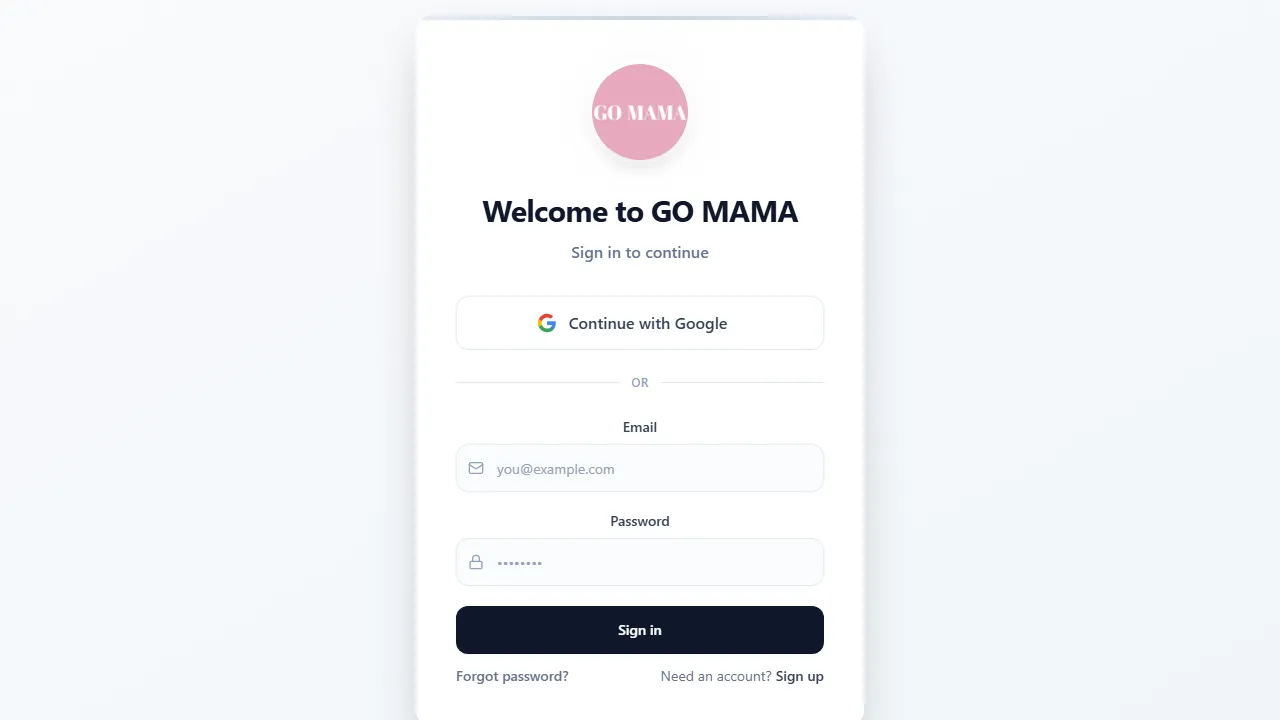 gomama.base44.app - Parental Control App for Busy Parents Talk screenshot