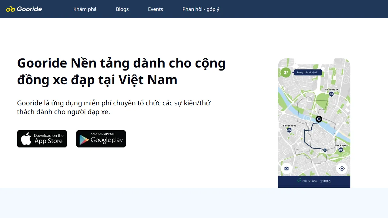 gooride.vn - Free Cycling Event Management Platform screenshot